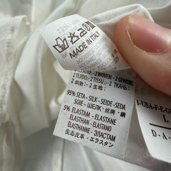 Brunello Cucinelli Women White Long Sleeve Button Up Shirt Large Cotton Blend - Picture 14 of 16